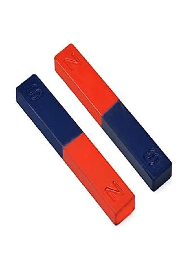 KRYTONE�.Fx 2 pcs Bar Magnet Physics Experiment Tool Red Blue Painted N/S Bar School Magnet Pole Teaching AIDS Educational Toys for Children - Image 1